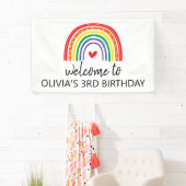 Regenboog en harten verjaardagsfeest banner (Insitu)