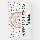 Regenboog en harten verjaardagsfeest banner (Verticaal)