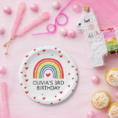 Regenboog en harten Verjaardagsfeest Borden Papieren Bordje (Feest)