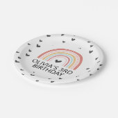 Regenboog en harten Verjaardagsfeest Borden Papieren Bordje (Gekanteld)