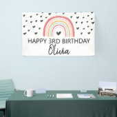 Regenboog en harten verjaardagsfeestbanner spandoek (Beurs)