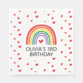 Regenboog en harten Verjaardagsfeestservetten Servet (Voorkant)