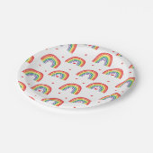Regenboog en Hartjes verjaardagsfeest bord (Gekanteld)