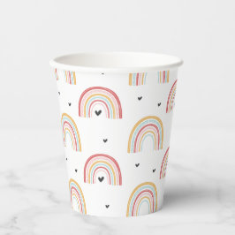 Regenboog en Hartjes Verjaardagsfeestje Papieren Bekers