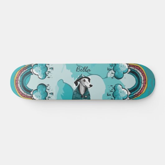 Regenboog en Hond Persoonlijk Skateboard (Horizontaal)