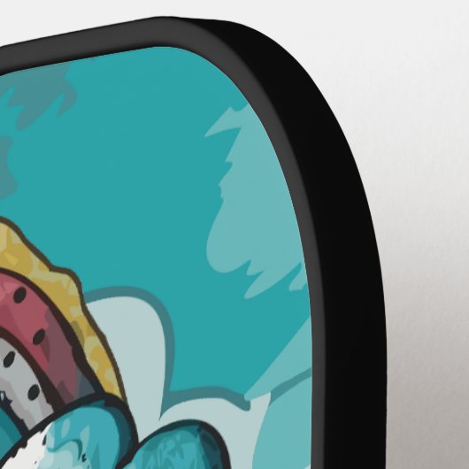 Regenboog en Hond Pickleball Paddle (Links Detail)