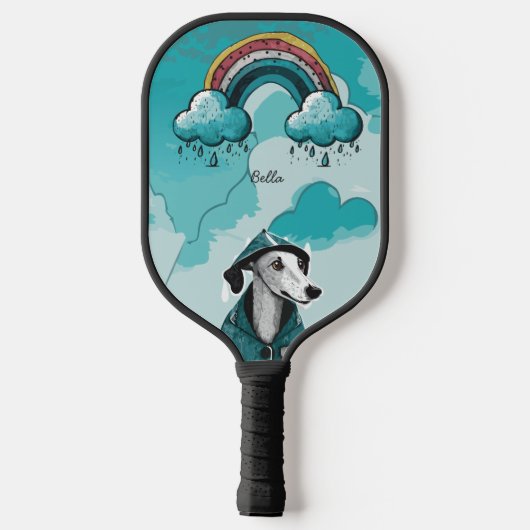 Regenboog en Hond Pickleball Paddle (Achterkant)