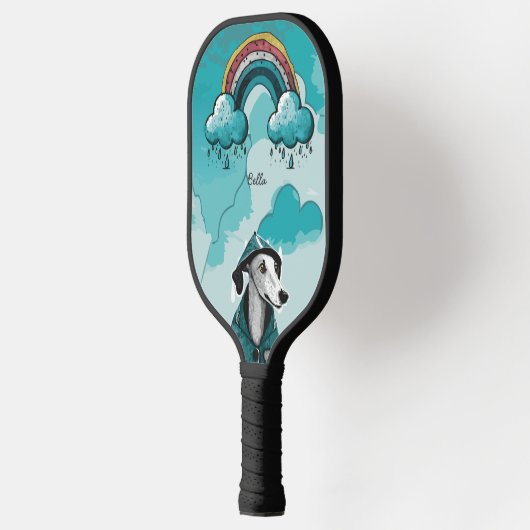 Regenboog en Hond Pickleball Paddle (Links)