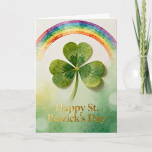 Regenboog en Klaver St. Patrick's Dag Feestdagen Kaart