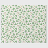 Regenboog- en klaverbladeren cadeaupapier (Vlak)