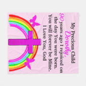  REGENBOOG EN KRUIS 90E VERJAARDAG CUSTOM FLEECE DEKEN (Voorkant (Horizontaal))