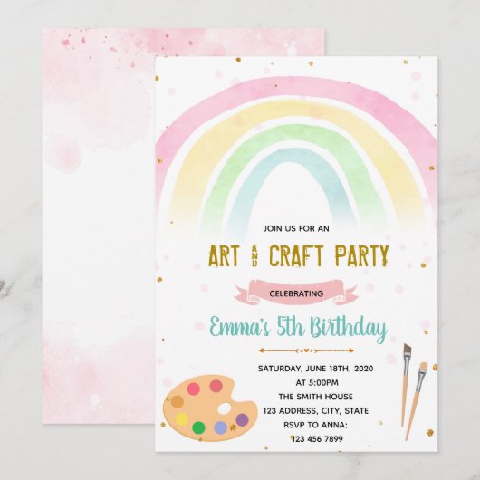 Regenboog en kunstpartij kaart (Voorkant / Achterkant)