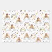 Regenboog en luiaarspatroon inpakpapier vel (Voorkant 3)