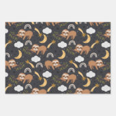 Regenboog en luiaarspatroon inpakpapier vel (Voorkant)