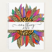 Regenboog en luipaardprint gepersonaliseerd, aange planner (Voorkant)