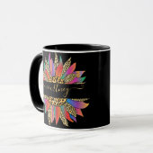 Regenboog en luipaardprint gepersonaliseerde mok (Voorkant links)