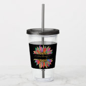 Regenboog en luipaardprint persoonlijk acryl drinkbeker (Voorkant)