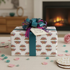 Regenboog- en luipardruk op maat cadeaupapier