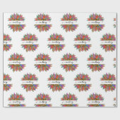 Regenboog- en luipardruk op maat cadeaupapier (Vlak)