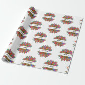 Regenboog- en luipardruk op maat cadeaupapier (Uitgerold)