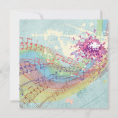 Regenboog- en muzieknotenfeestje kaart (Achterkant)