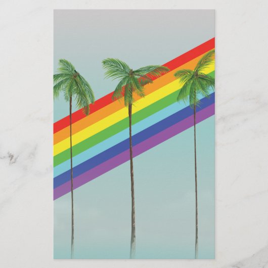 Regenboog en palmen briefpapier (Voorkant)