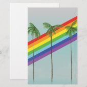 Regenboog en palmen briefpapier (Voorkant / Achterkant)