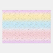 Regenboog en polka dot patroon inpakpapier vel (Voorkant)