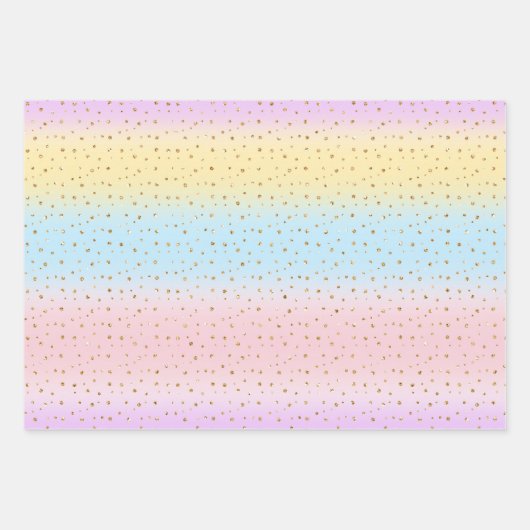 Regenboog en polka dot patroon inpakpapier vel (Voorkant)