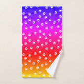 Regenboog en pootafdrukken bad handdoek (Handdoek)