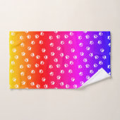 Regenboog en pootafdrukken bad handdoek (Handdoek)