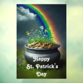 Regenboog en pot met gouden raamklitten raamsticker (Vel 3)