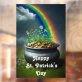 Regenboog en pot met gouden raamklitten raamsticker (Vel 2)