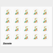 Regenboog en pot van goud fantasie scene ronde sticker (Vel)