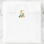 Regenboog en pot van goud fantasie scene ronde sticker (Tas)