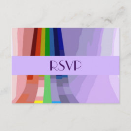 Regenboog en RSVP met ringzegens Kaartje