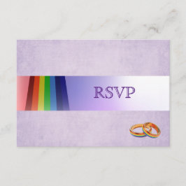 Regenboog en RSVP met ringzegens Kaartje