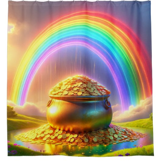 Regenboog en Schat Douchegordijn (Voorkant)