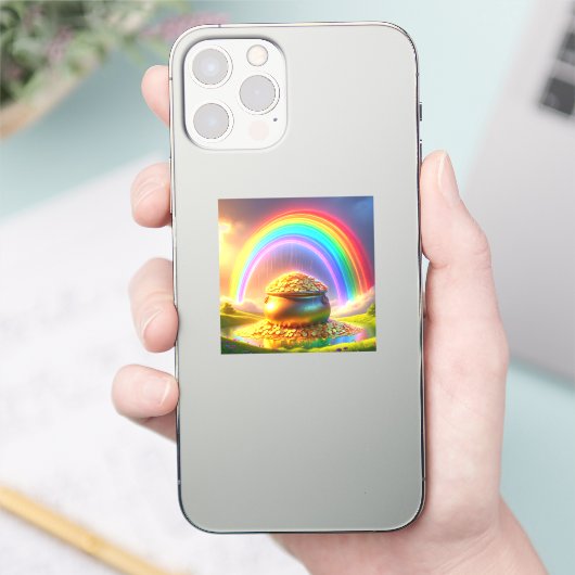 Regenboog en Schat Sticker (Telefoon)