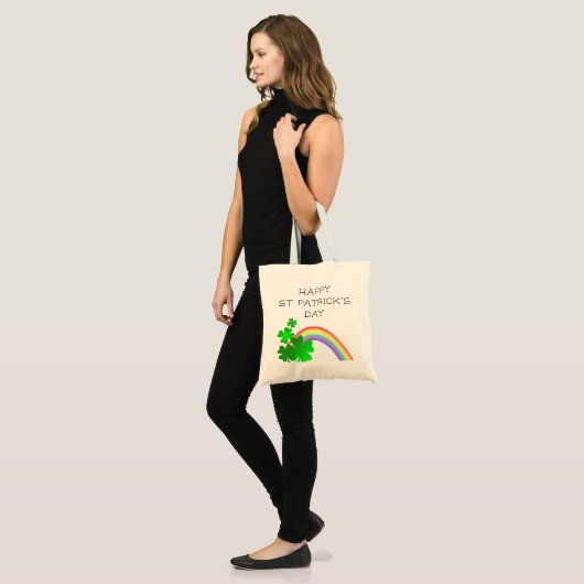 Regenboog en Shamrocks Happy St Patrick's Day Tote Bag (Voorkant (model))