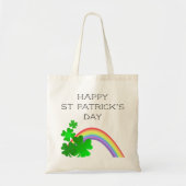 Regenboog en Shamrocks Happy St Patrick's Day Tote Bag (Voorkant)