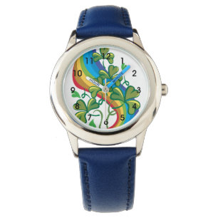 Regenboog en shamrocks horloge