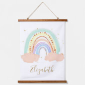 Regenboog en sterren baby hangend wandkleed (Voorkant)