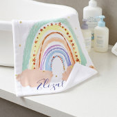 Regenboog en sterren baby washandje