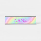 Regenboog en sterren bureau naambordje (Voorkant)