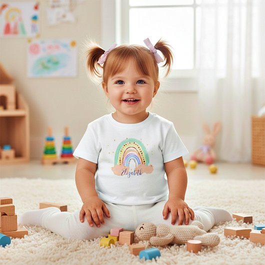 Regenboog en sterren gepersonaliseerd kinder shirts