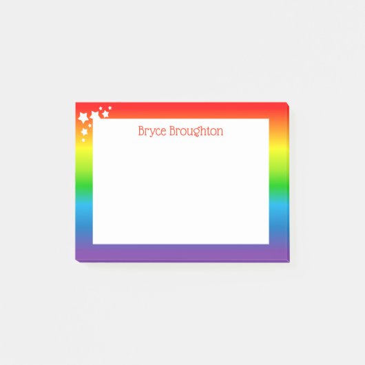 Regenboog en sterren gepersonaliseerd post-it® notes (Voorkant)