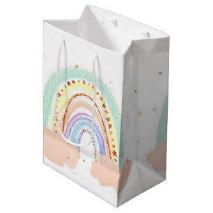 Regenboog en sterren medium cadeauzakje