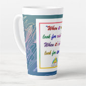 Regenboog en sterren - Motivatie blauwe latte Mok (Linkerhoek)