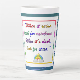 Regenboog en sterren - Motivatie blauwe latte Mok